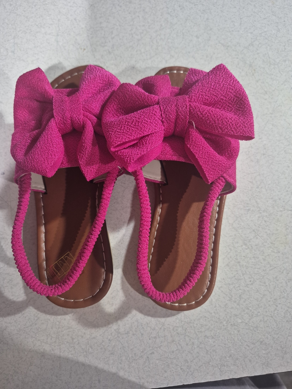 SHEIN Hot Pink Bow Slingback Sandals for Kids
